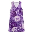 thumbnail image 5 of QUNYINEY Summer Sundresses for Women Beach Floral Sleeveless A Line Mini Tank Dress Casual with Pockets Loose Fit Beach V Neck Dresses, 5 of 7