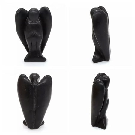 EOEMY 10Pcs/Lots Natural Black Obsidian Fairy Angel Carved Quartz Crystal Energy Decor EOEMY 10Pcs/Lots Natural Black Obsidian Fairy Angel Carved Quartz Crystal Energy Decor