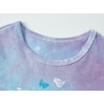 thumbnail image 2 of Beezizac Teen Girls Short Sleeve & Pants Tie-dye Butterfly Pajama PJ Set 2-Piece Outfit Big Kid Size 5T, 2 of 7