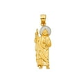 thumbnail image 2 of 14K Two Tone Gold Jesus Charm Pendant with 0.9mm Wheat Chain Necklace - 20", 2 of 4