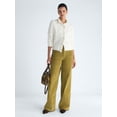 thumbnail image 2 of Free Assembly Women's Ruffle Neck Pointelle Cardigan Sweater, Midweight, Sizes XS-XXL, 2 of 5