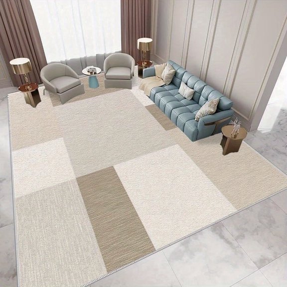 1PC Geometric Pattern Area Carpet Local Carpet, Lightweight Washable Easy-to-Manage Carpet Mat Festival Gift, Suitable for Living Room, Bedroom, Office, Bathroom, Kitchen, Room Accessories