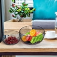 thumbnail image 5 of RoamReady Metal Wire Fruit Basket, 2 Pcs Round Black Metal Bowl Vegetable Holder Decorative Stand for Bread, Snacks, Households Items Storage, 5 of 7
