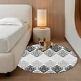 thumbnail image 2 of Black Grey Boho Flowers Round Area Rug 3Ft Washable Small Circle Rugs for Kitchen Entryway, Modern Luxurious Geometric Floral Non-Slip Carpet Floor Mats Indoor Outdoor Carpet Runner Home Decor, 2 of 8
