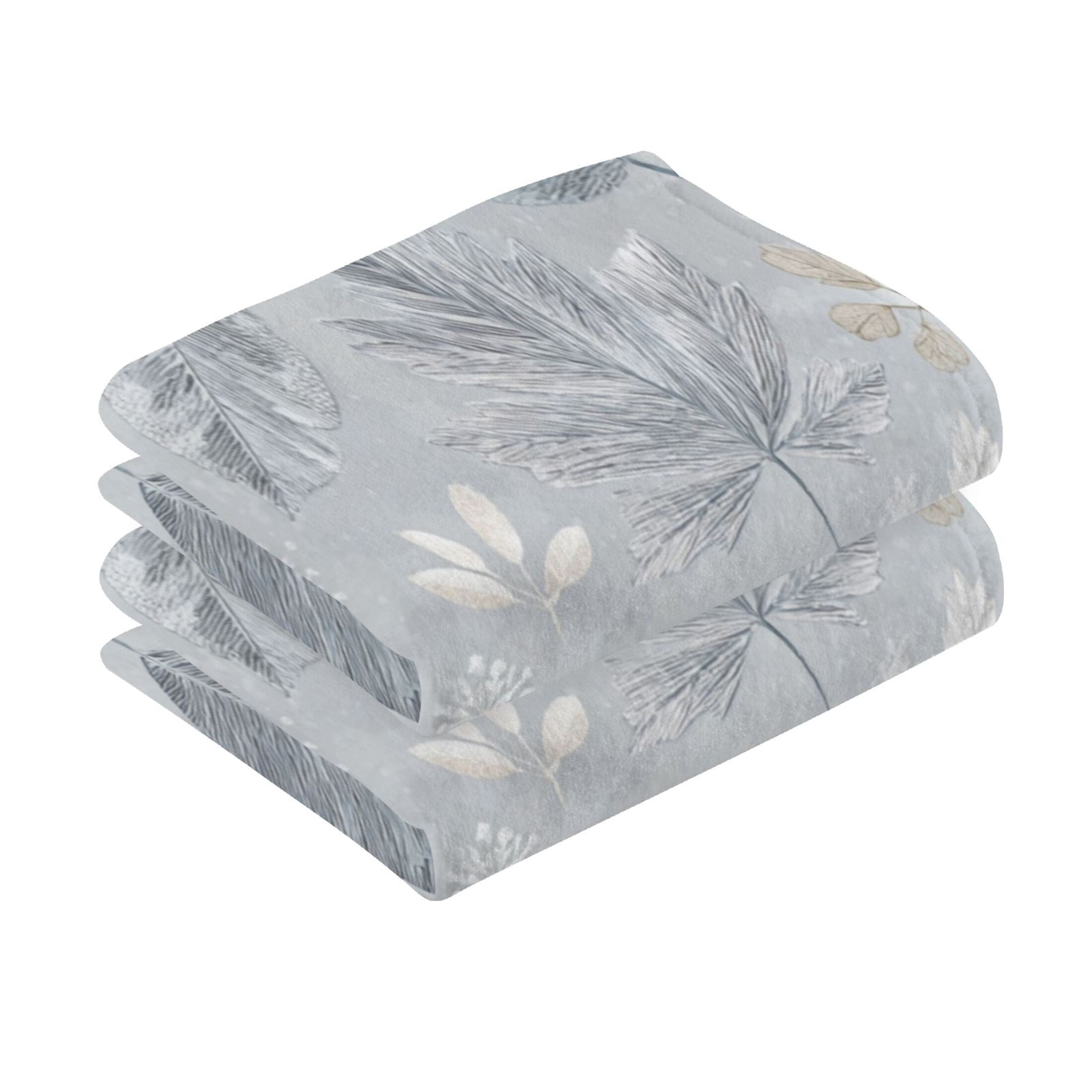 2 Pieces of Cotton Towel Face Towel Set Hand Towel Bath Towel Cotton Bath Towel Sets Frozen Fallen Leaves Design