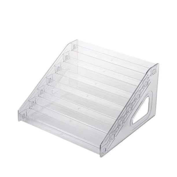 Estante de exhibición de esmaltes de uñas de acrílico, versátil, transparente, para mostrador, organizador de escritorio de brillo de labios, soporte 7 capa