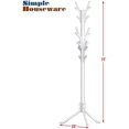 thumbnail image 6 of Standing Coat and Hat Hanger Organizer Tree Shaped Rack for Entryway, Bedroom, and Hallway, 18 Hooks, White, 6 of 6