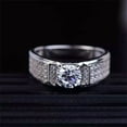 thumbnail image 5 of 2.00Ct Round Cut Simulated Diamond Men's Engagement Band Ring 14k White Gold Plated 925 Silver, 5 of 5