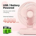 Quiet Table Fan, Usb Small Desk Fan with 4 Wind Speeds, Can Adjust 90
