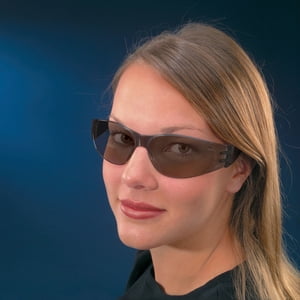 Crews Checklite Gray Lens Safety Glasses - Comfortable, Scratch Resistant, Lightweight, Adjustable Temple - Ultraviolet Protection - 1 Each