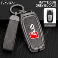 thumbnail image 1 of Car Key Cover Case For Audi A5 A style 3 buttons Zinc Alloy Leather Case Key Shell A6 A7 A8, 1 of 5
