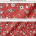 thumbnail image 2 of Soimoi Orange Cotton Poplin Fabric Deer & Freesia Floral Print Fabric By the Yard 42 Inch Wide, 2 of 7