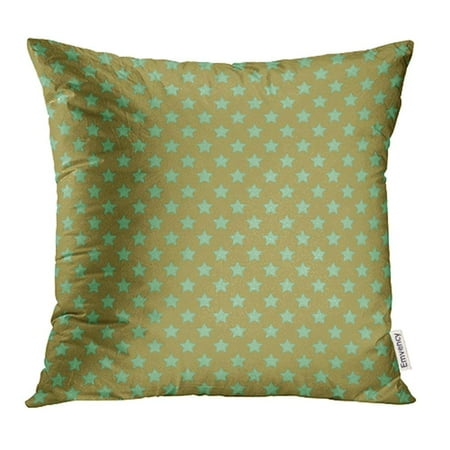 Green Falling Star - YWOTA Blue Aqua Star Pattern Green Astronomy Color Country Fall Fun Geometric Grid Pillow Cases Cushion Cover 18x18 inch