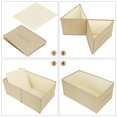 thumbnail image 4 of Contenedores De Almacenamiento Abiertos Con Asa Bopey Organizador De Ropa Contenedor Cesta Plegable De Tela De Lino Para El Hogar Armario Estantes Guardería Juguetes Libros Beige Paquete Grande De 3 (, 4 of 5