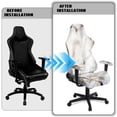 thumbnail image 5 of Xoenoiee White Marble Pattern Office Chair Cover with Armrest Covers, Stretch Gaming Computer Chair Seat Cover Slipcovers Removable Universal Rotating Armchair Covers High Back Office Seat Cover, 5 of 7