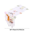thumbnail image 3 of Easter Table Runner Spring Bunnies Eggs Flowery Table Runner Cutwork Embroidered Floral And Bunnies Eggs Dresser Scarf Table Topper Home Kitchen Dining Tabletop Decoration (Runner 15"×69"), 3 of 6