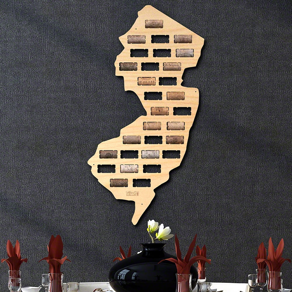 New Jersey Wine Cork Map