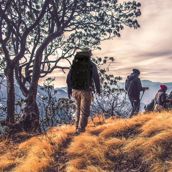 Phenofice Outdoor Travel Mountaineering Bag Waterproof Nylon Black Leisure Hiking Bag 1Set