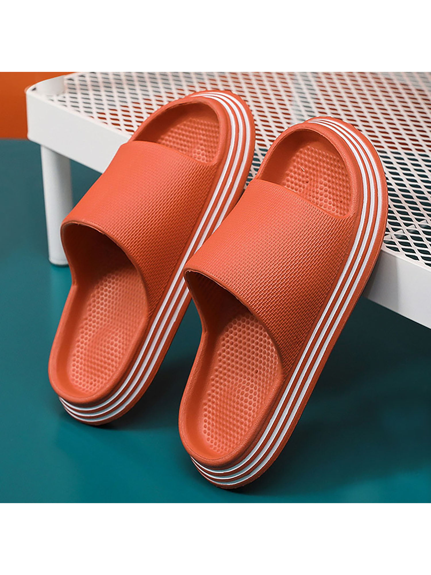Adults Unisex Anti-Slip Imitation Grass Sandals Summer Comfortable Flat Shoes Slipper for Home Beach Swim