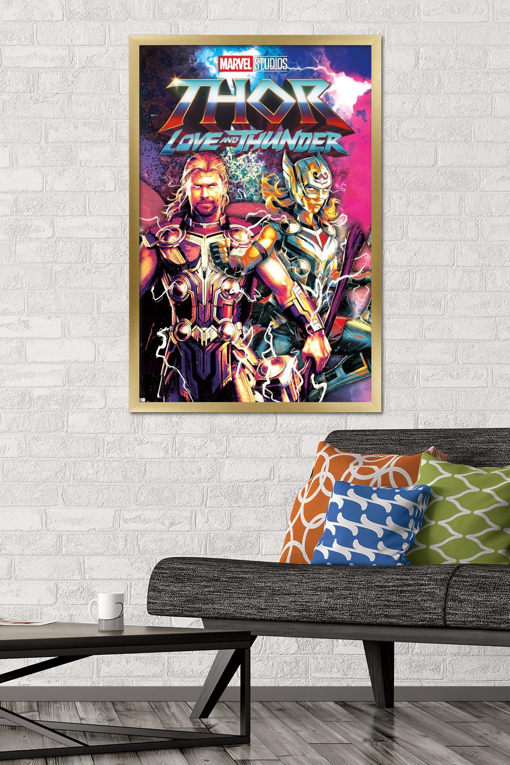 Marvel Thor: Love and Thunder - Duo Wall Poster, 22.375" x 34" Framed