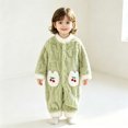 thumbnail image 4 of Maqroz Cute Girls Boys Fuzzy Fleece Snowsuit Winter Warm Romper Long Sleeve Hooded Onesie Outerwear Daily Wear Toddler Clothes with Animal Pockets, 4 of 8