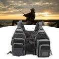thumbnail image 1 of Paquete De Chaleco De Pesca, 8 Bolsillos Chaleco De Pesca Con Mosca Tiras Reflectantes Forro De Malla Correa Ajustable Tela Oxford Para Hombres Para Lubina, 1 of 7