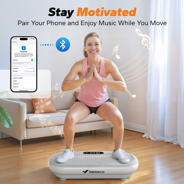 MERACH Vibration Plate Trainer Pro, 440 lb Support, 200W Motor, Bluetooth,  Silicone Pedals - Walmart.com