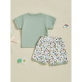 thumbnail image 5 of Toddler Baby Boys Summer Outfits 6 12 18 24 Months 2T 3T 4T Duck Embroidered Short Sleeve T-Shirts Elastic Waist Shorts 2Pcs Clothes Set, 5 of 9