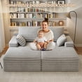 thumbnail image 6 of Astronovo 80" Oversized Double Chaise Lounge Chair, Cloud Plush Upholstered Sofa Bed,  Sleeper Couch for Living Room,Bedroom, No Assembly Required,Grey, 6 of 9
