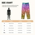 thumbnail image 3 of Wukai Glitter Rainbow Women Pajama Pants Comfy Stretch Drawstring Palazzo Wide Leg Lounge Pant Comfy Sleepwear Yoga Pants-X-Large, 3 of 6