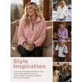thumbnail image 6 of Cuteduck Women's plush sweatshirt long sleeve half zip pullover Top Winter Fleece hoodie S-2XL, 6 of 9