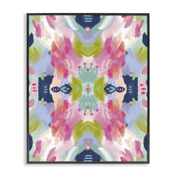 Stupell Industries Modern Kaleidoscopic Floral Mandala Black Framed Giclee Art, 11 x 14, by Lisa Nohren