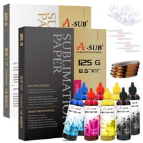 Kit - A-SUB 8.5x11 Sublimation Heat Transfer Paper 220 Sheets  Sublimation Ink for  Inkjet Printers   Heat Resistant Tapes