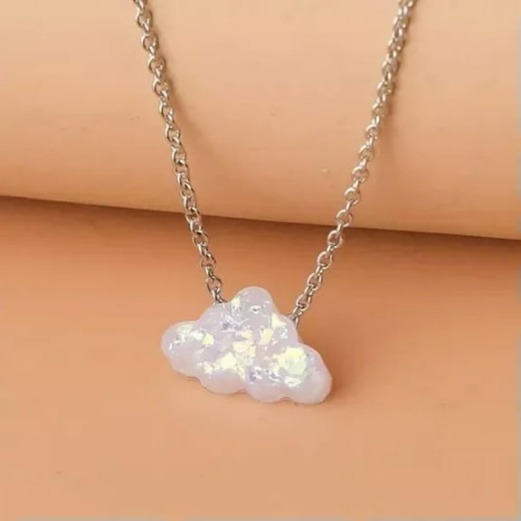 K-KED Cloud Shape Pendant Necklace Sweet Neck Delicate Jewelry Decor Women