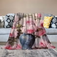 thumbnail image 2 of Shiartex Flowers Soft Cozy Printed Blanket & Throw for All Seasons - Lightweight Anti-Wrinkle Flannel Blanket - Perfect Gift for Any Occasion 60x80in, 2 of 6