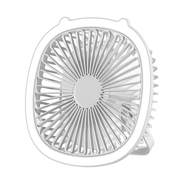 White Usb Rechargeable Desk Fan With Light Hanging Ceiling Fan 3 Wind Levels 1200Mah Portable Quiet High Velocity Compact Mesh Safe For Dorm Camping Office