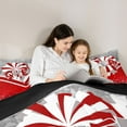 thumbnail image 4 of jejeloiu Cheer Cheerleading 7-Piece Bedding Comforter Set,Ymnastics Dancing Lovers King Bedding Sets,Red White Gray Bed Sheets For Girls Teens,Breathable Home Decor Reversible, 4 of 8