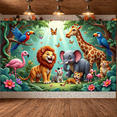 thumbnail image 5 of Colorful Animal Banner Jungle Theme Kids Party Decoration for Baby Shower Birthday Event, 5 of 8