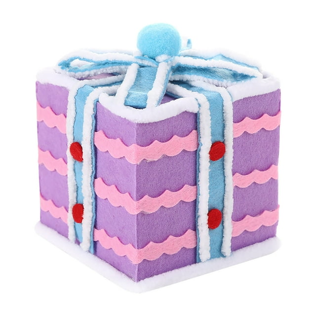 Christmas Tree Decoration Macaron-Themed Gift Box, Color-Blocked Design for Party and Home Decor, Empty Decorative Box for Festive Display and Styling
