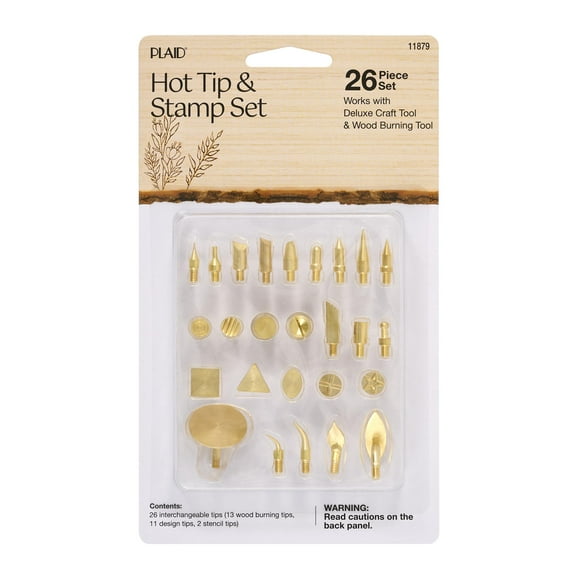 Plaid Decorative Wood Burning Tool Tip Set, 26 Pieces