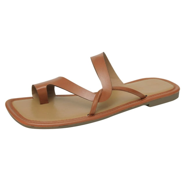 Cathalem Sports Recovery Slides for Women Comfort Adjustable Flatform Flats Slip Footbed Sandals,Brown 41