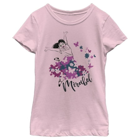 Girl s Encanto Mirabel Butterflies Graphic Tee Light Pink X Small