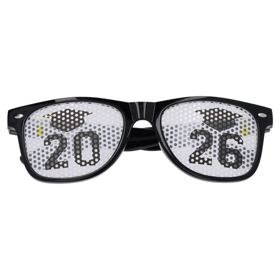 2026 Mesh Novelty Glasses, Black and White, Graduation by Way To Celebrate