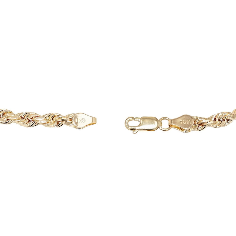 10K Yellow Gold Hollow Rope Chain Bracelet 5MM 7 10K Yellow REAL GOLD Hollow Rope Chain Bracelet 5mm 7 8 display picture 1