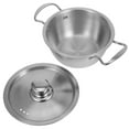 thumbnail image 3 of Miangastore Ramen Cooking Pot Silver Metal Saucepan For Preventing Spills 1Set, 3 of 8
