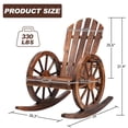 thumbnail image 4 of HARIPUL Outdoor Rocking Chair, Wooden Adirondack Patio Rocking Chair with Slatted Design for Patio & Garden, Brown, 4 of 5