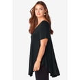 thumbnail image 3 of Roaman's Women's Plus Size Ultra Drape V-Neck Swing Tunic Top, 3 of 6