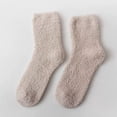 thumbnail image 2 of Fuzzy Socks Women - Winter House Slipper Sock - Cozy Thick Warm Sleeping Socks Beige One Size, 2 of 4