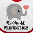 thumbnail image 4 of Inktastic 1st Valentines Day Baby Elephant Boys or Girls Baby Bib, 4 of 4