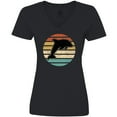 thumbnail image 3 of Inktastic Dolphin Cute Beach and Vacation Women's V-Neck T-Shirt, 3 of 5